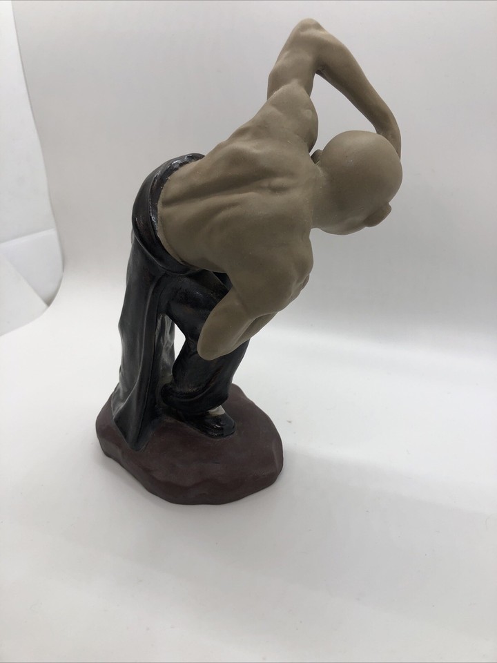 CHINESE KUNG FU SHAOLIN MONKS MUDMAN MARTIAL ARTS FIGURINES LOT OF 2