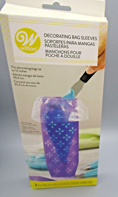 WILTON~Purple Plastic Decorating Bag Sleeves (3 Count) Fits Bags Up To 12''