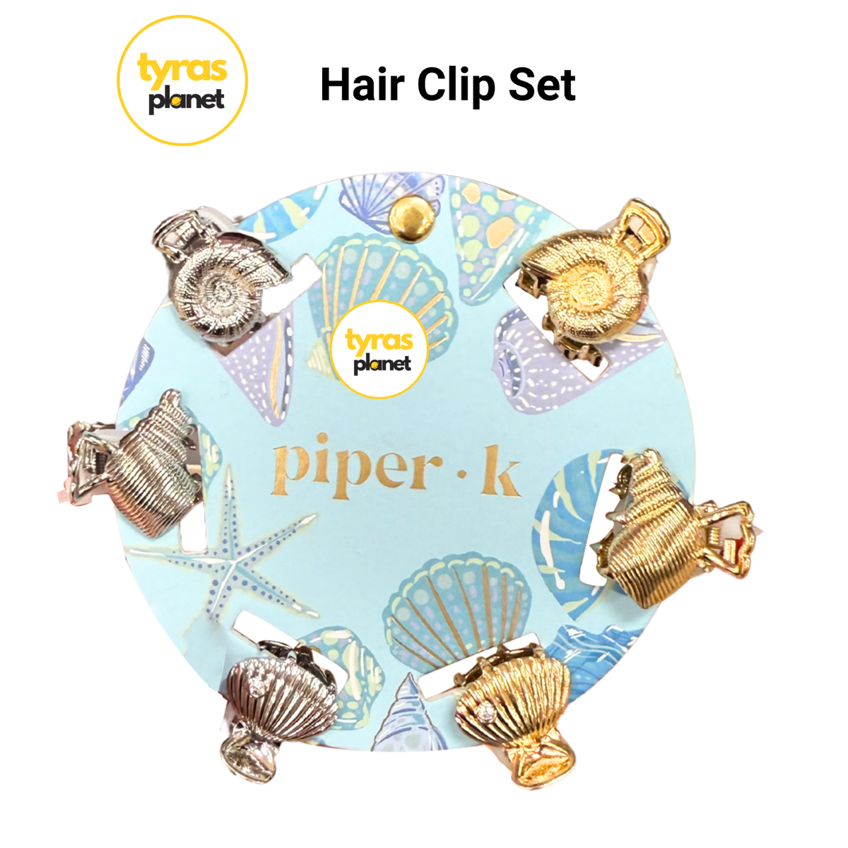 Piper K Seashell Claw Gold & Silver Tone Hair Clip Accessories