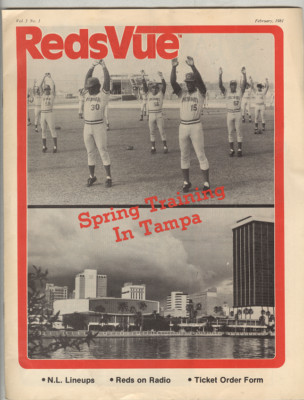 RedsVue February 1981 VG Cincinnati Reds 1981 Spring Training Program ...