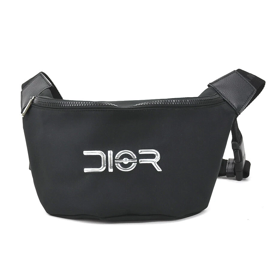 Auth DIOR HOMME x Hajime Sorayama Body Bag Waist Pouch Black Nylon