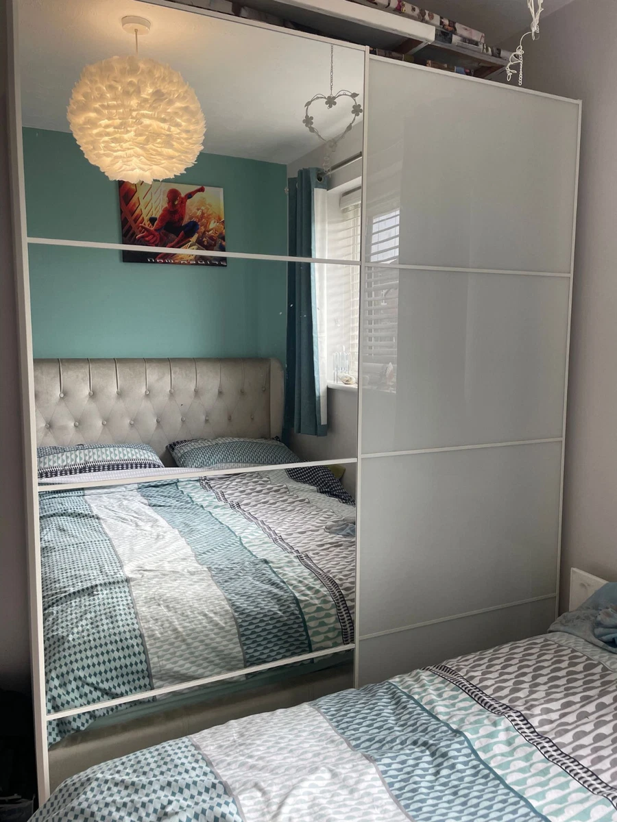 IKEA Pax White Wardrobe with Mirror Door eBay