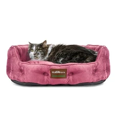 ClevaHome Cat Dog Bed for Small Pets up to 15lbs - Round Cat Beds for Indoor ...