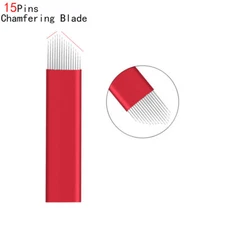 15 U Shape Needles Microblading Permanent Makeup Eyebrow Tattoo Chamfering Blade