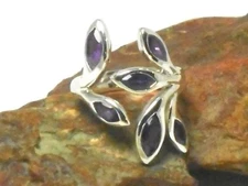 AMETHYST   Sterling  Silver  925  Gemstone  RING   -  Size  M
