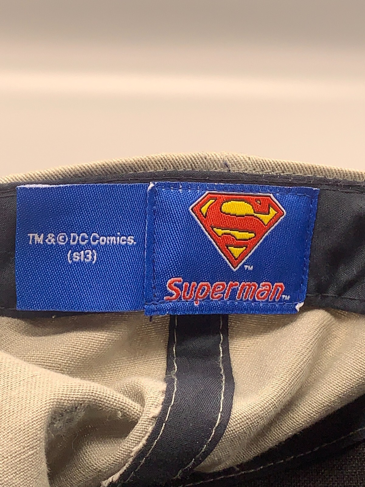 Superman Hat Cap Strapback Adjustable Biege Blue … - image 10