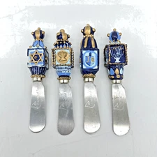 Cardinal Set of 4 Hanukkah Butter/Cheese Spread Knives Stainless Steel