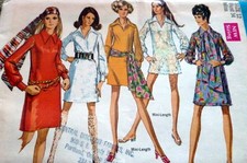 LOVELY VTG 1960s DRESS SCARF Sewing Pattern 12/34