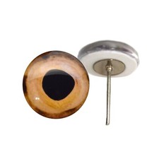 Pair Beige Fish Glass Eyes On Wire Pin Posts Making Needle Felt