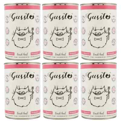 6x400 g GUSSTO Nassfutter mit Rindfleisch getreidefrei Katzen in jedem Alter