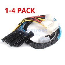 MiniSAS SFF8087 to 4 SFF-8482 Cable IDE SATA Split Power Wire HDD Drive RAID Lot