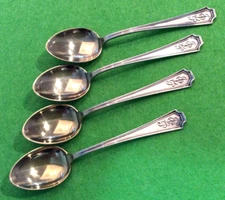 Lot of 4 Durgin 1910 Fairfax 4 1/4" Sterling Silver Spoons Gold Bowls 45.5g