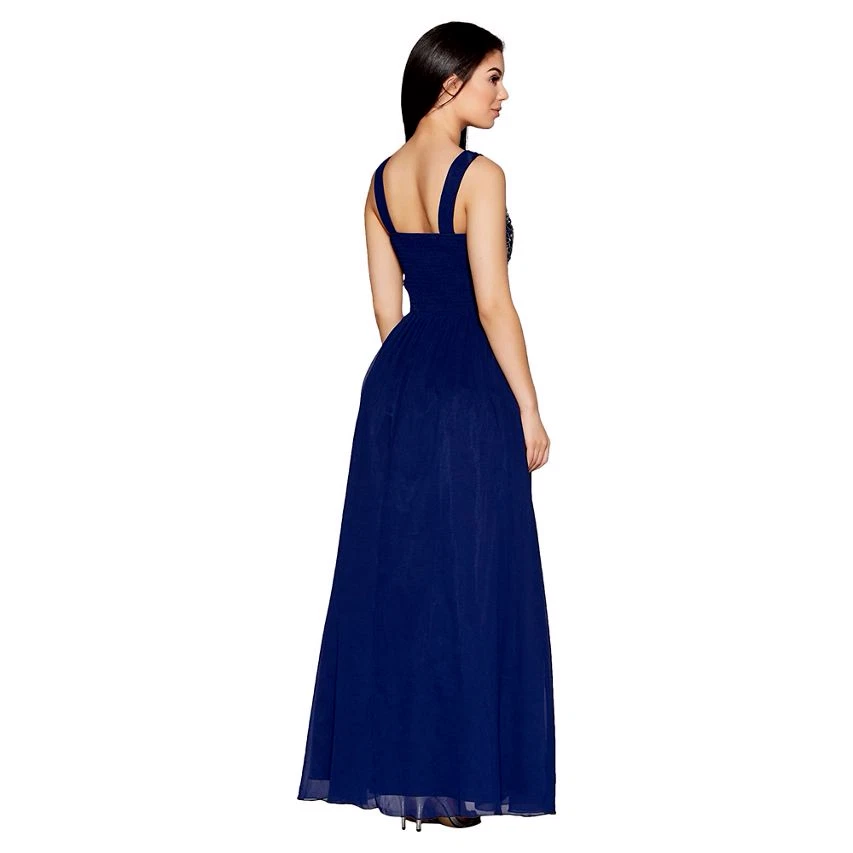 Quiz chiffon embellished best sale high neck maxi dress