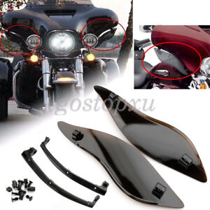 Side Wing Air Deflectors+6" Windshield For Harley Electra Street Glide 1996-2013 