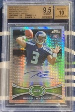 💎2012 Topps Chrome #/50 Russell Wilson Auto Rookie RC PRISM REFRACTOR BGS 9.5💎