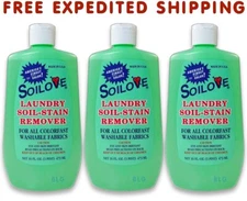 SOILOVE Laundry Soil Stain Remover Cleaner For All Washable Fabrics 16oz -3 Pack
