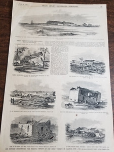 [#2217] GREAT TORNADO IN IOWA AND ILLINOIS(1860)Detailed Vignette