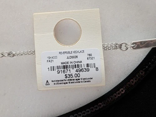 Lucky Brand Gold Silver Tones Pendant Necklace Reversible  image 7