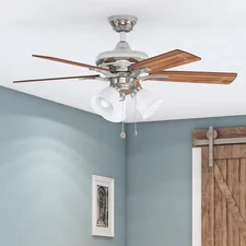 Harbor Breeze 40949 Lansing 42" Brushed Nickel Indoor Downrod Mount Ceiling Fan