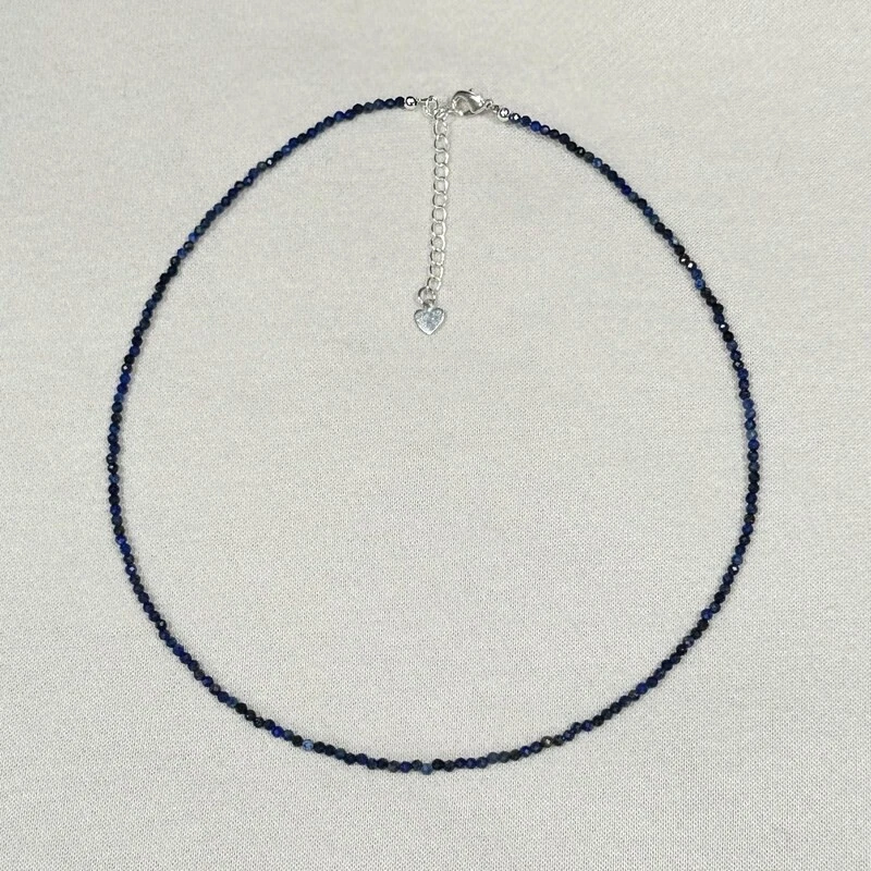 Ожерелье с лазуритом изящное синее с драгоценными камнями исцеляющее женское ювелирное украшение подарки - Изображение 3 из 4