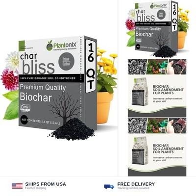 Char Bliss (16 Qts) - Organic Biochar Soil Amendment for Plants & Gardening |...