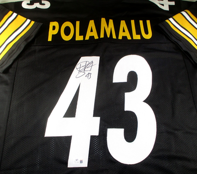 #ad #ad Troy Polamalu Autographed Pittsburgh Steelers Custom Football Jersey COA $169.50