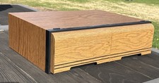Vtg PAO Video Cassette Tape VHS Faux Wood Grain Storage Case Holder Holds 18
