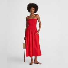 Madewell NWT Smocked Maxi Dress in Festival Red Size Large