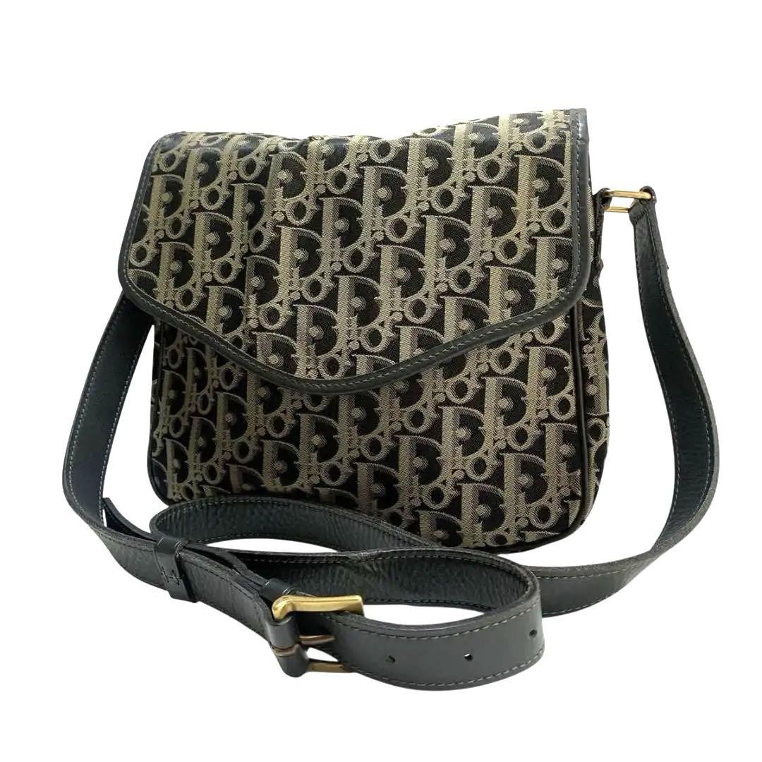 Dior Shoulder Bag Crossbody Trotter Black Vintage