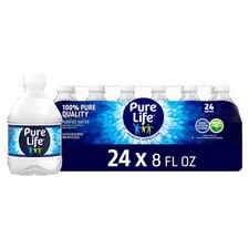 Pure Life Purified Water Bottles 24 Pack - Still Bottled Water Enhanced with ...