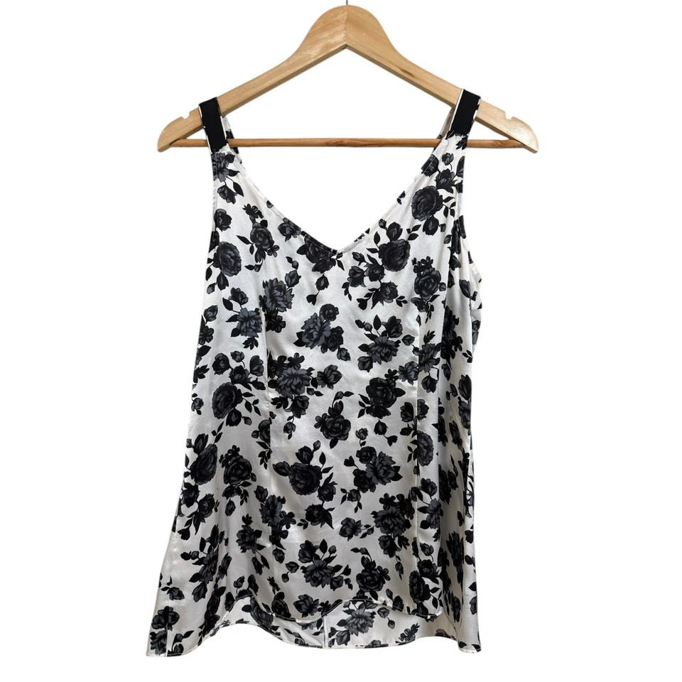 Blusa floral sin mangas de seda para mujer White House Black Market talla pequeña Foto 2 de 4