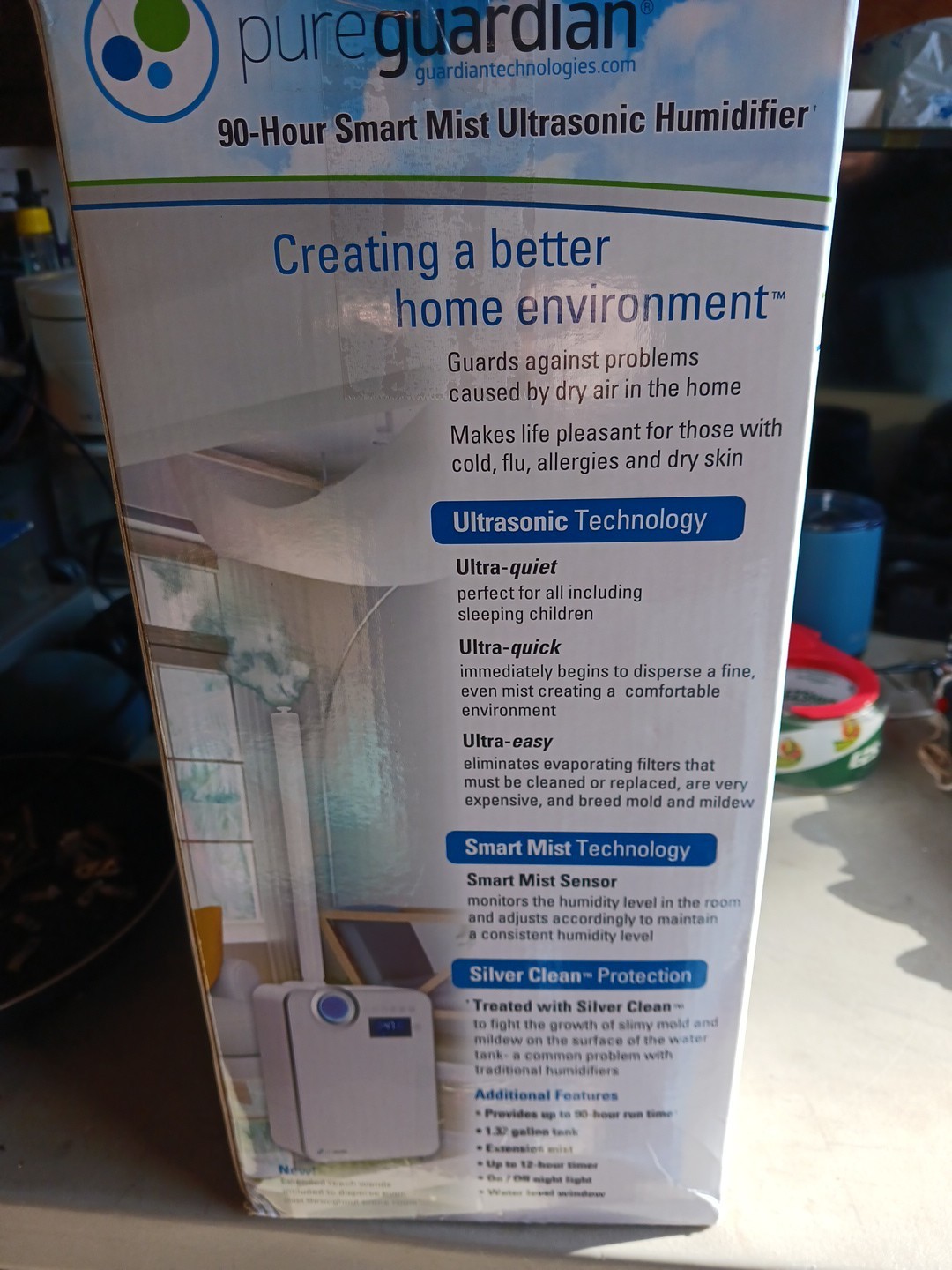 PureGuardian H7550 Ultrasonic Warm and Cool Mist Humidifier