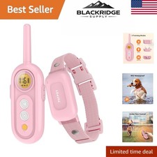 Pink Dog Shock Collar for Medium Dogs - Adjustable Waterproof Training Device