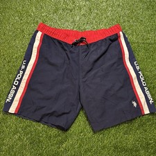U.S. Polo Assn. Men's NAVY Swim Trunks Board Shorts USPA Side Panel XL UPF 50