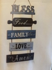 Bless The Food Before Us Sign Farmhouse Kitchen Wall Decor Rustic new in Box