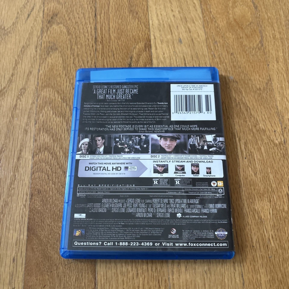 Once Upon a Time in America (Blu-ray Disc, 2015, 2-Disc Set) Extended Director’s - Image 2 of 3