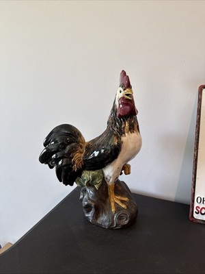 Vintage 1960 s Country Three Hands Corp Large Ceramic Rooster 17  Tall