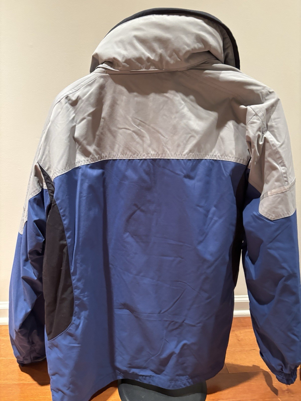 Columbia Boys Size 18/20 Interchange Jacket Blue Gray Fleece Liner Hooded Coat image 4