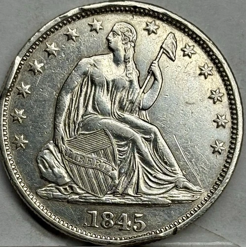 1845-O SEATED LIBERTY  HALF DOLLAR, New Orleans Mint