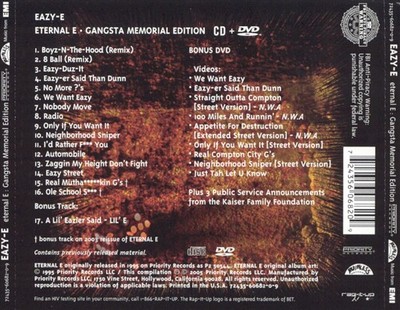 EAZY-E - ETERNAL E [GANGSTA MEMORIAL EDITION] [PA] [REMASTER] NEW CD