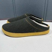 Olukai Hamani Hulu Slippers Men Size 10 Green Wool Slip On Comfort Shoes Warm