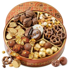 Holiday Chocolate Gift Basket- Thanksgiving and Christmas Nut and Candy Gift Box