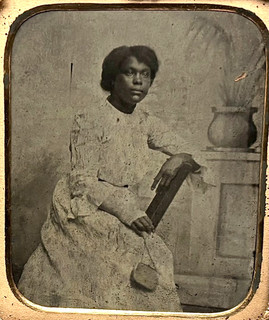 1/6th Plate Tintype African American / Black Woman Thermoplastic Union Case