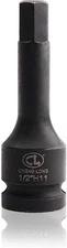 Utoolmart 1/2-Inch Drive Allen Bit Socket, 11mm Hex Cr-Mo H11, Black 