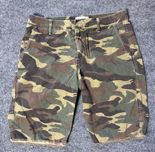 Sundry Camouflage Shorts Womens 26 Green Frayed Hem Camo Cotton USA Made