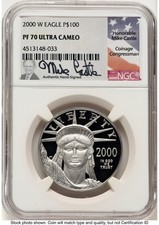 2000-W Proof Platinum Eagle 1 oz Mike Castle NGC PF70 3562.00 per troy oz