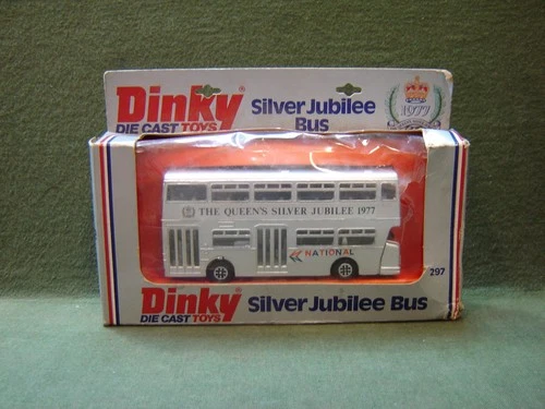 Vintage 1977 Dinky 297 Silver Jubilee Bus in Original Box