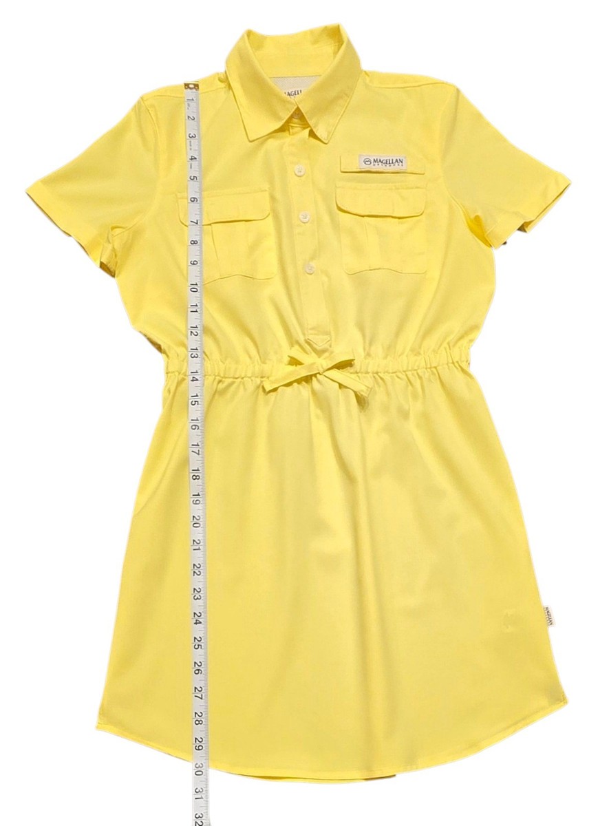 magellan shirt dress Magellan Outdoors Girls' Laguna Madre Short Sleeve Yellow Dress Size L (  12-14)