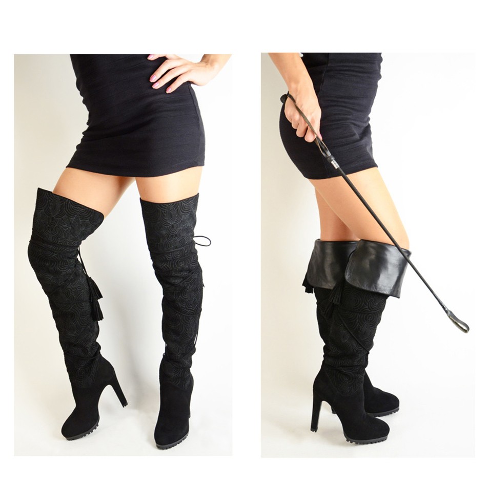 STIVALI YVES SAINT LAURENT SOPRA IL GINOCCHIO PASSY 90 PELLE SCAMOSCIATA $2.495 35 5 US 5 5