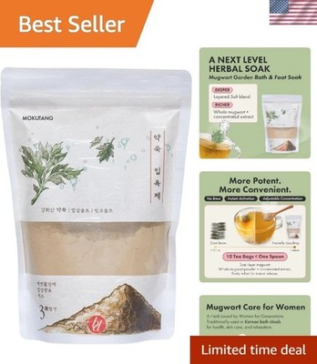Mugwort Epsom & Himalayan Pink Salt Bath Soak 12.3 oz - No Tea Bag Needed - R...